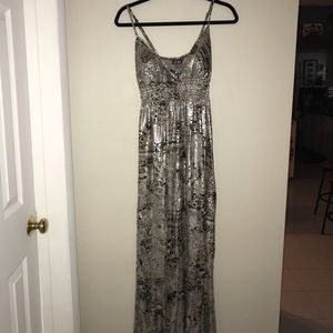 Snake print metallic dress